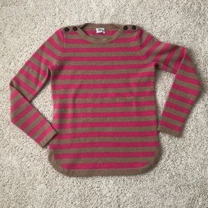 Madewell Wallace Pink & Camel Striped Sweater